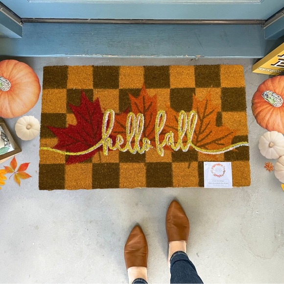 Other - Hello Fall Checkered doormat